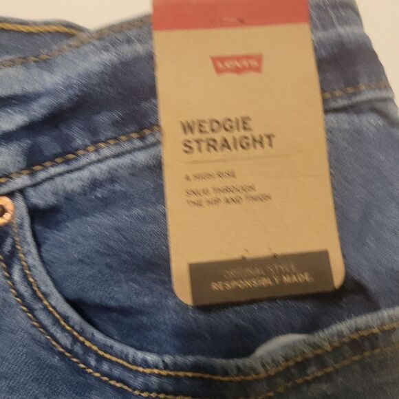 NEW 18W LEVI'S WEDGIE STRAIGHT LEG HIGH RISE BUTTON DENIM JEANS 18 W NWT - Picture 14 of 16